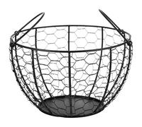 Cesto in Ferro Vintage Nero per Frutta e Uova, Grande | Originale Rustico, Multiuso per Casa e Raccolta, Decorazione Pratica, Struttura Resistente Contro la Ruggine