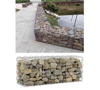 Cesto in gabbione | Gabbia in gabbione di pietra | Gabbia in rete for muri in pietra e roccia zincata | Muro di contenimento in gabbione for esterni, giardino, patio(5x5cm,30x50x100cm)