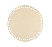 Cesto in legno con fondo vuoto all'uncinetto, base in legno, base per lavori a maglia, base per borse e borse fai da te, forniture per tessitura, artigianato, rotondo, 25 cm