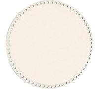 Cesto in legno rotondo vuoto all'uncinetto, base in legno con gancio, cestino rotondo con foro per fai da te, tessitura e uncinetto (30 cm)