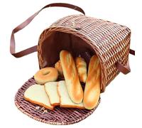Cesto in,Portafiori con Tracolla - Intrecciato a Mano Grande Capienza per Libri Giocattoli Alimenti Fiori Bambole Funghi Soggiorno Camera Studio