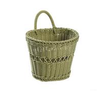 Cesto in rattan sintetico di dimensioni comode per la gestione dei contenuti domestici in cucina o bagno con struttura e consistenza sottile (1 verde)