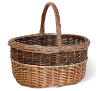 Cesto in vimini paniere Sara cesta ovale bicolore con manico 43,5 x 36 x h 25 cm