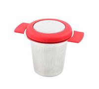 Cesto Infusore Tè, Colino Da Tè In Acciaio Inossidabile, Diffusore Da Tè A Doppia Maniglia Con Coperchio In Silicone, Cesto Di Preparazione Del Tè A Maglia Sottile Di Grande Capacità Per Tè Sciolto