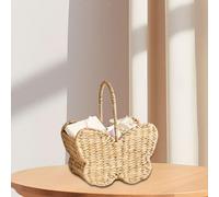 Cesto Intrecciato a Forma di Farfalla, Unico nel Suo Genere, con Manico per