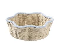 Cesto intrecciato - Cesti di stoccaggio | Cestino per alimentari | Porta di frutta rustica fatta a mano | Imitazione contenitore di pane rattan per tavolo da pranzo da pranzo dispensa soggiorno del