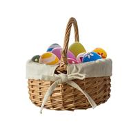 Cesto intrecciato - Cestino per matrimonio | Cestino per caramelle | Decorazione per matrimonio cesto di fiori intrecciato a mano cestino per giocattoli, snack, articoli vari, foderato in tessuto