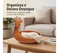 Cesto Intrecciato Decorativo a Cervo, per oggetti - per scrivania