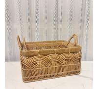 Cesto Intrecciato Effetto Rattan Impermeabile Cesto Organizer in Finto Vimini