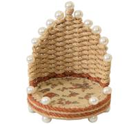 Cesto medio in canapa 22x12x13 cm con per for PERLINE in legno per cucina camera