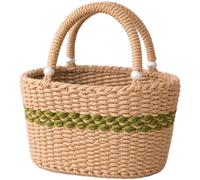 Cesto medio in canapa 22x12x13 cm con per PERLINE in legno per cucina camera da