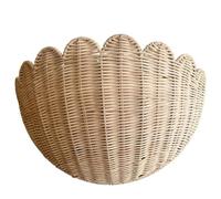 Cesto muro di vimini smerlato, cestino sospeso di vimini rustico muro smerlato pendela per frutta/vegetale/pianta/articoli da toeletta in cucina/bagno/soggiorno