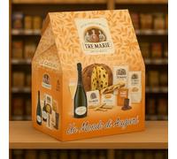 Cesto Natalizio 6 Pezzi con Dolce Classico, Spumante Dolce, Cioccolato e Praline, Confezione Regalo Elegante per Natale, Idea Gourmet Raffinata per Famiglie, Amici o Regali Aziendali