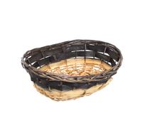 Cesto natalizio in vimini ovale grigio antracite sfumato 30 x 23 x h 9 cm