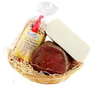Cesto Natalizio Marrakech 2 | Cesta Natalizia a base di Salumi, Formaggi e Altri Prodotti Artigianali Toscani | In Regalo biglietto d'auguri personalizzato | Salumificio Artigianale Gombitelli