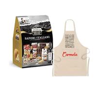 Cesto natalizio "Sapori italiani" con grembiule da cucina in cotone personalizzabile regalo natalizio zia nonna cesta prodotti gastronomici idea set