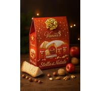 Cesto Natalizio Stella di Natale 5 Pezzi con Dolci Tipici, Cioccolatini, Torrone e Biscotti, Confezione Regalo Elegante per Natale, Idea Gourmet Raffinata per Famiglie, Amici o Aziende