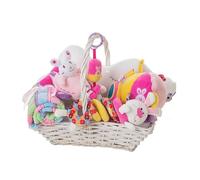 Cesto neonato neonato neonato grande vimini bianco baby shower (coniglio allegro grande)