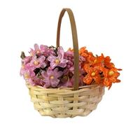 Cesto nuziale per damigella di fiori, Cesto per damigella di fiori, Cesto di fiori rustico intrecciato a mano leggero per matrimonio, Contenitore multifunzionale per articoli vari da tavolo,