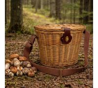 Cesto Oliver in vimini per Funghi con Coperchio Ovale 34 x 25 x h 26 cm