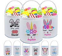 Cesto pasquale personalizzato con nome per bambini personalizzato tela coniglietto pasquale Tote borse regalo per neonati