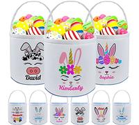 Cesto pasquale personalizzato con nome per bambini personalizzato tela coniglietto pasquale Tote borse regalo per neonati