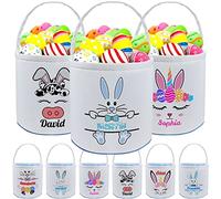 Cesto pasquale personalizzato con nome per bambini personalizzato tela coniglietto pasquale Tote borse regalo per neonati