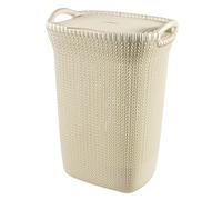 Cesto per Biancheria Curver Design Traforato 2 Manici 57l Crema Knit