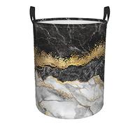 Cesto Per Biancheria Lamina D'Oro In Marmo Bianco Nero Ceste Per La Biancheria Pieghevole Salvaspazio Sporca Porta Biancheria Per Bagno, Per Lavanderia, Dormitorio