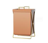 Cesto per biancheria pieghevole X-Frame con borsa in pelle Organizzatore per smistamento Cesto per biancheria con struttura in metallo nero/oro Cesto per vestiti sporchi pieghevole di lusso
