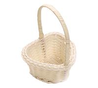 Cesto per caramelle in paglia, realizzato a mano, con maniglia, cestello vuoto, cestino per le composizioni floreali per la decorazione di feste