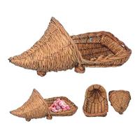 Cesto per cornucopia Centrotavola decorativo in tessuto a forma di corno con 3 staffe Cestino per raccolta fisso in filo metallico Simbolo del Ringraziamento e decorazione per la tavola di Natal