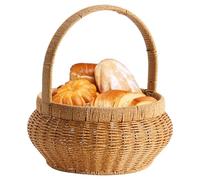 Cesto per Frutta - Cestini da Deposito Intrecciati con Maniglie,Cesto Decorativo Rotondo Effetto per Servire | Per Cucina Dispensa Picnic Snack Contatore