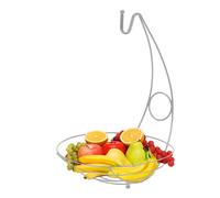 Cesto per frutta con gancio per banane, cestino portaoggetti in filo metallico, resistente, staccabile, da cucina, per frutta, materiale sicuro e resistente al colore, contenitore per snack