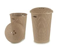 Cesto per i Panni Beige Plastica (70 L)