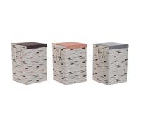 Cesto per i Panni Sporchi DKD Home Decor Con coperchio 36 x 36 x 55 cm Grigio