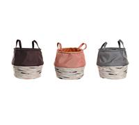 Cesto per i Panni Sporchi DKD Home Decor Grigio Arancio 28 x 28 x 30 cm [3 Un