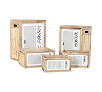Cesto per i Panni Sporchi DKD Home Decor Naturale Legno di paulownia [40 x 3