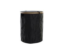 Cesto per i Panni Sporchi DKD Home Decor Nero Rovere Feltro [44 x 44 x 57 cm]