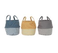 Cesto per i Panni Sporchi DKD Home Decor Piede di Crow Giallo Grigio Grigio s