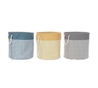 Cesto per i Panni Sporchi DKD Home Decor Piede di Crow Grigio Azzurro Giallo