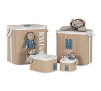 Cesto per i Panni Sporchi Home ESPRIT Verde Naturale Per bambini 44 x 44 x 45