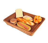 Cesto per Il Pane,Cestini in Vimini Intrecciato,Cestini Rettangolari per La Conservazione,Cesto per Frutta Impilabile Ristorante Che Serve Contenitore per Alimenti,per Servire Cibo, Frutta e Verdura