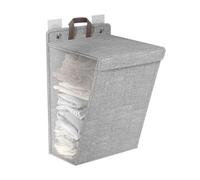 cesto per la biancheria appeso, cesto appeso al muro, design pieghevole, spazioso, multifunzionale, grigio, materialino, salvaguarda il pavimento, organizza scarpe e asciugamani