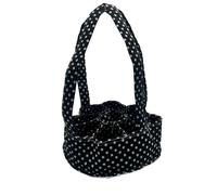 Cesto per la raccolta delle uova con fodera, in tela di cotone resistente, design arrotolabile, per 30 uova, trasportino per raccolta da fattoria e giardino (30 x 21 cm, nero).