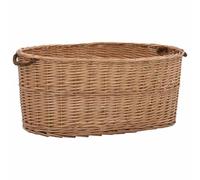 Cesto per legna da ardere, 78 x 54 x 34 cm | In vimini naturale, 2 manici in corda, portaoggetti multiuso per tronchi, biancheria o verdure