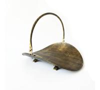 Cesto Per Legna Da Ardere Con Manico, Porta Legna Color Bronzo Con Manico, Cesto