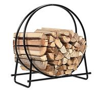 Cesto per legna da ardere da esterno, diametro 76 cm, robusto, rotondo, per interni ed esterni, accessorio per portico, giardino, patio e stufa