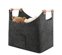 Cesto per legna da ardere in tessuto, resistente, porta legna da ardere, elegante, portatile, grande cestino in feltro per tronchi, riutilizzabile per legna da ardere, per interni