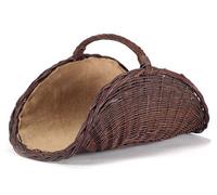 Cesto per legna da camino, in vimini, con set in iuta, 700 x 280 x 500 mm (L x P x A)